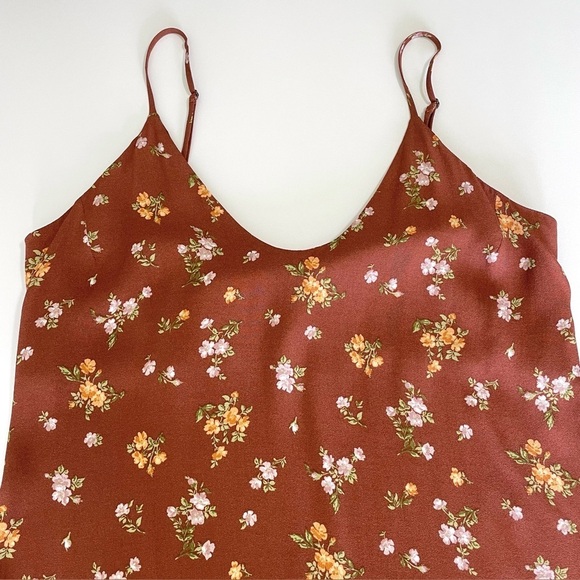 Reformation Ventura Slip Sundress Floral Mini Cami Dress Caramel Floret Large - Picture 10 of 13